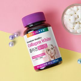 HOLIDAYS Collagen White Supplement – Ultra Low Molecular Fish Collagen Peptides (≤500Da), Odor-Free Collagen Tablets, Skin & Beauty Support, 4 Bottles _ Made in KOREA